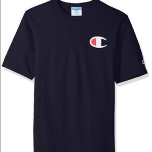 Champion Big C Logo T-Shirt - M Navy Blue